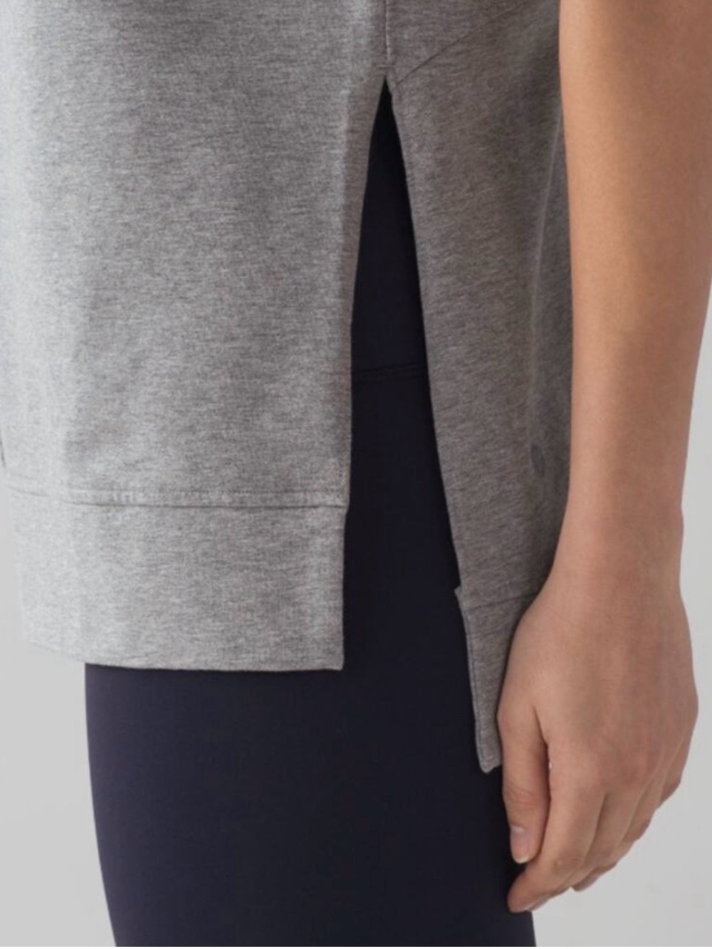 Lululemon gray short sleeve top with side slit Cut Above Tee
